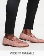 Asos Design Loafers In Pink Velvet