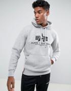 Alpha Industries Logo Hoodie Sweatshirt In Gray Marl - Gray