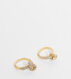 Asos Design 14k Gold Plated Pack Of 2 Rings In Knot Design