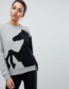Sportmax Code Sweatshirt With Horse Motif - Gray
