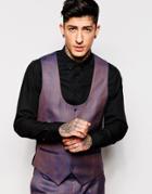 The Grateful Thread Plum Check Suit Vest - Purple