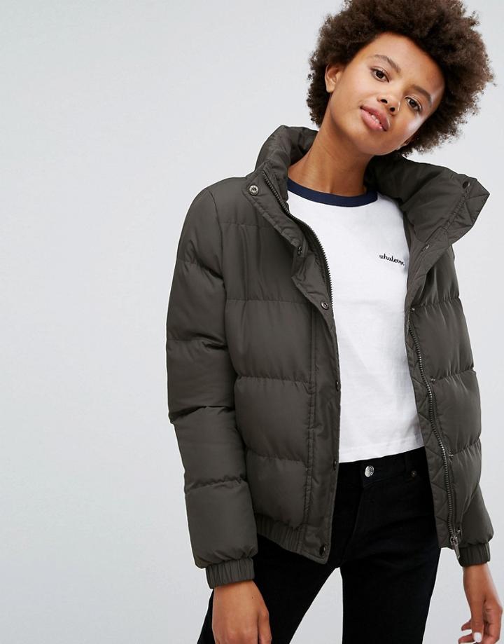 Brave Soul Short Padded Coat - Green
