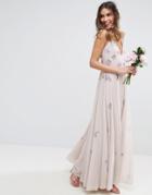 Asos Wedding Embellished Cami Maxi Dress - Multi