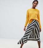 Asos Design Tall Hanky Hem Midi Wrap Skirt In Chain Print - Multi