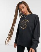 Violet Romance Printed Sweatshirt In Black