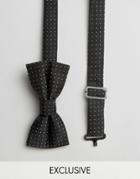 Reclaimed Vintage Polka Dot Bow Tie Black - Black