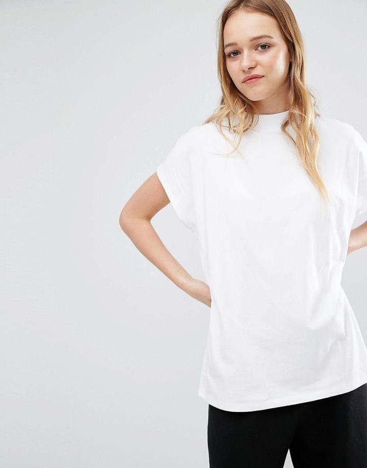 Weekday High Neck T-shirt - White