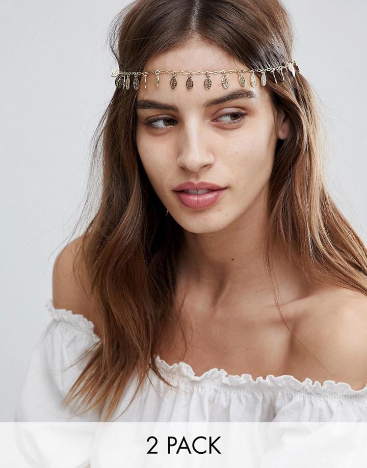 Orelia Festival Two Pack Elastic Charm Hairband - Multi