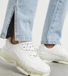 Public Desire Wide Fit Loaded Sneakers With Clear Sole Detail In White