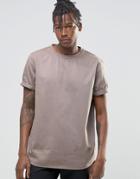 Asos Heavyweight Laundered Woven T-shirt - Beige