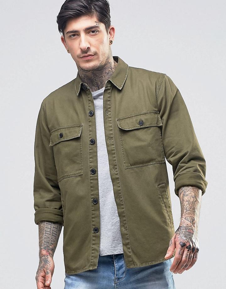 Another Influence Chest Pocket Shirt - Green