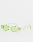 Reclaimed Vintage Inspired Unisex 00s Squoval Sunglasses In Green