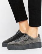 Puma X Fenty Velvet Creepers In Gray - Gray