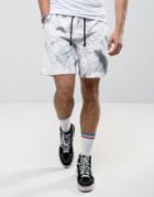 Asos Slim Shorts With Tie Dye Print In Gray - Gray