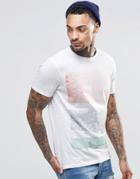 Asos T-shirt In Slub Fabric With Colored Reverse Block Print - Off White