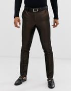 Asos Design Skinny Suit Pants In Metallic-black