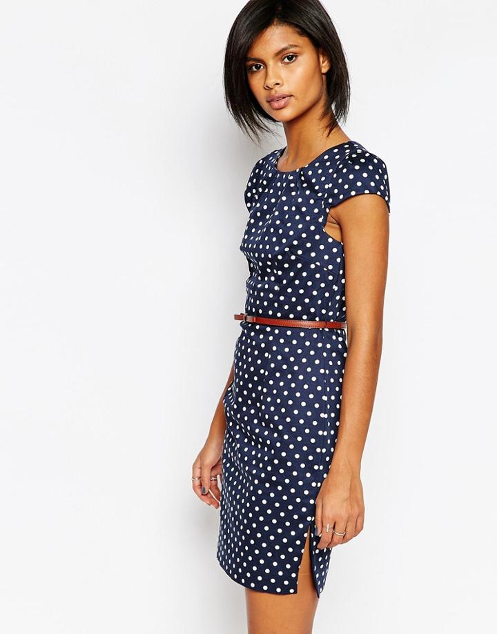 Vero Moda Belted Pencil Dress - Navy