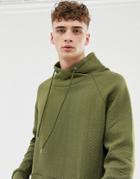Asos Design Oversized Sweatshirt With High Neck In Embossed Fabric - Green