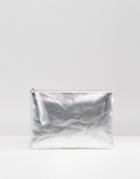 South Beach Metallic Clutch Bag - Silver