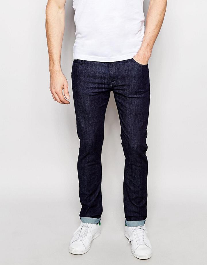 Nudie Jeans Tube Tom Skinny Fit Stretch Rinsed Open Indigo - Blue