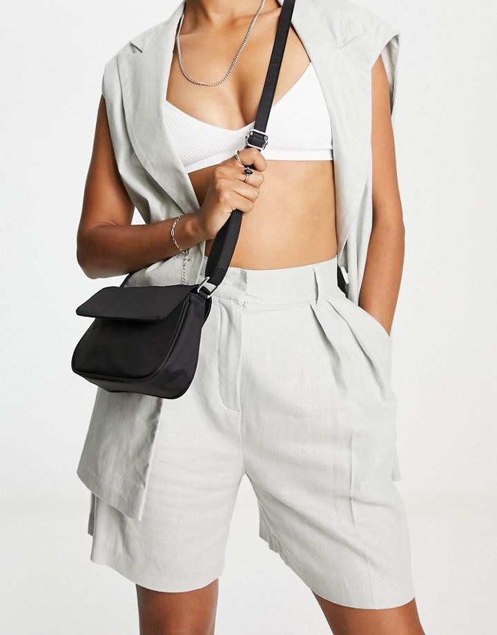 Glamorous Crossbody Bag In Black Nylon