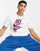 Nike Sport Essentials Multi Futura Logo T-shirt In White
