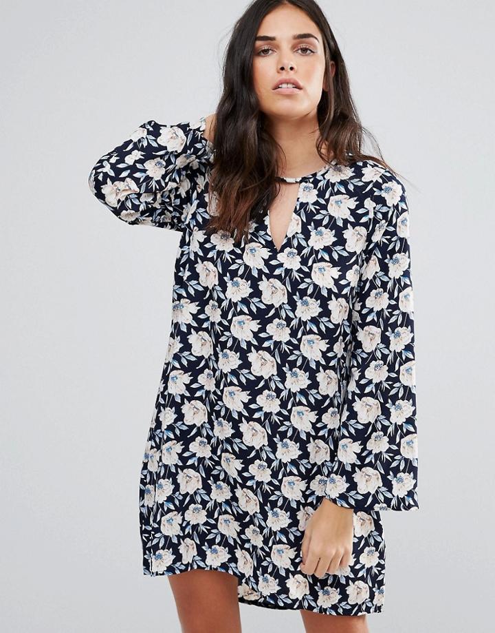 Madame Rage Long Sleeve Floral Dress - Navy