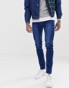 Liquor N Poker Skinny Jeans With Patch Work Pocket - Blue
