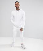 Asos Tracksuit Hoodie/super Skinny Joggers In White - White