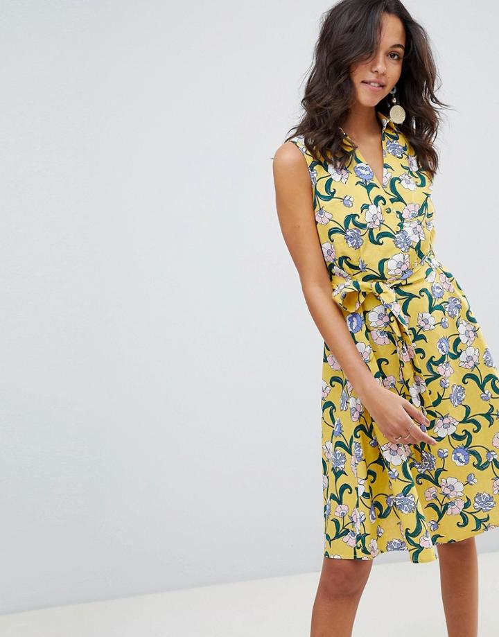 Moon River Marigold Floral Dress-yellow