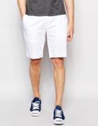Asos Skinny Smart Shorts In White Cotton Sateen - White