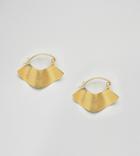 Asos Design Gold Plated Sterling Silver Fluid Satin Finish Hoop Earrings - Gold