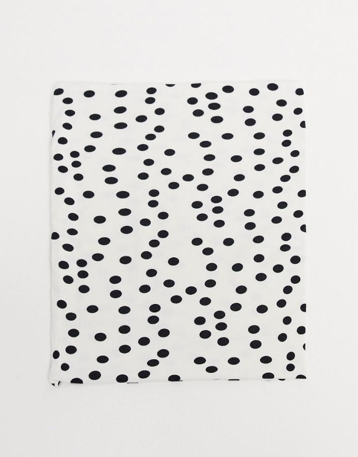 Asos Design Jersey Funnel Infinity Scarf In Polka Dot-multi