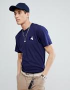Gio Goi T-shirt With Flocked Logo In Navy - Navy