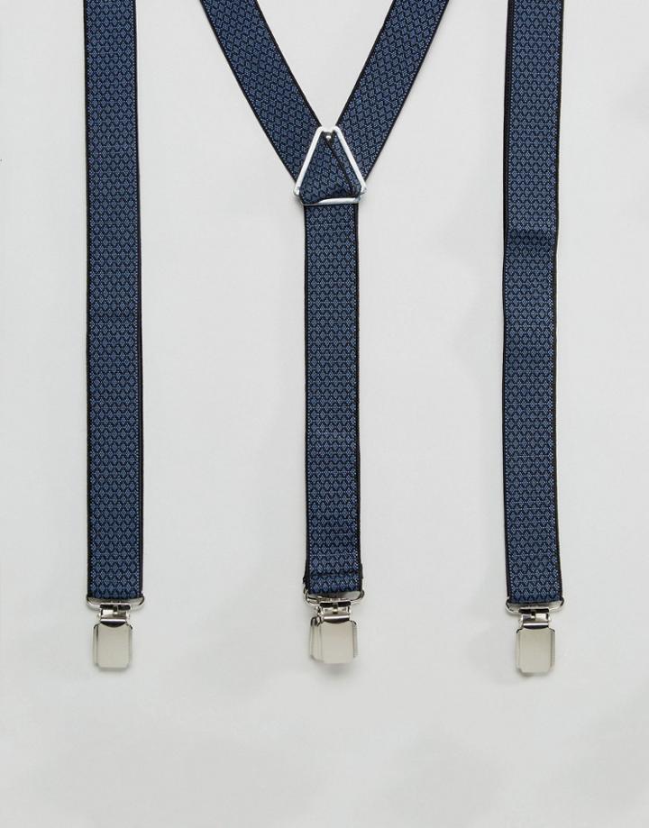 New Look Diamond Suspenders In Navy - Navy