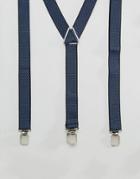 New Look Diamond Suspenders In Navy - Navy