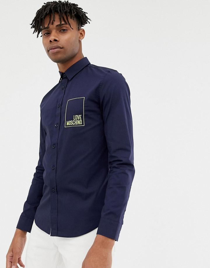 Love Moschino Box Logo Shirt - Navy