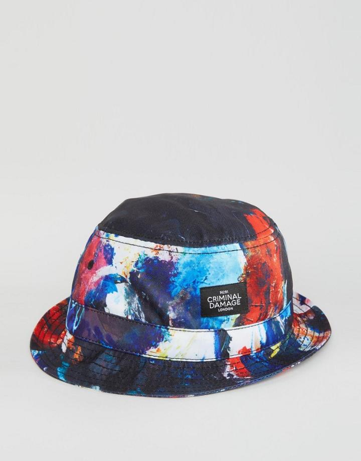 Criminal Damage Bucket Hat Abstract - Multi