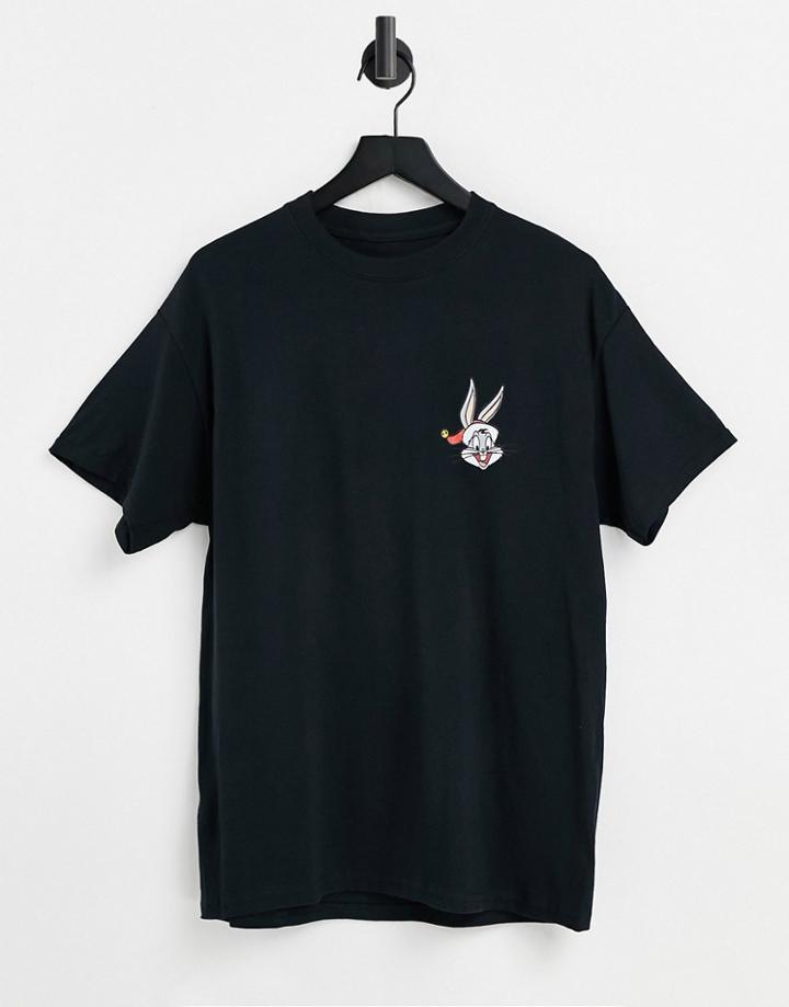 New Look Oversized T-shirt With Bugs Bunny Print In Black