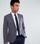 Heart & Dagger Skinny Blazer With Lux Trim - Purple