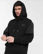 River Island Maison Riviera Hoodie With Nylon Panels In Black