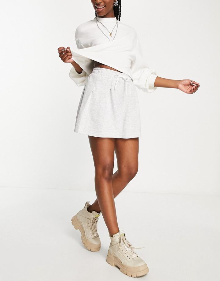 Only Retro Tennis Mini Sweats Skirt In Light Gray