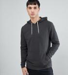 Asos Tall Hoodie In Washed Black - Black