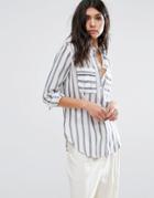 Mango Stripe Longline Shirt - Multi