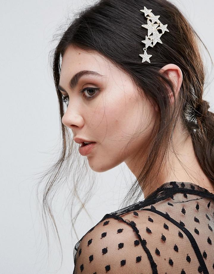 Orelia Multi Stair Hair Clip - Gold