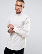 Jack & Jones Premium Slim Concealed Placket Grandad Shirt - Cream