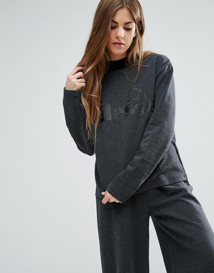 Ellesse Minimal Sweatshirt With Tonal Logo Co-ord - Gray