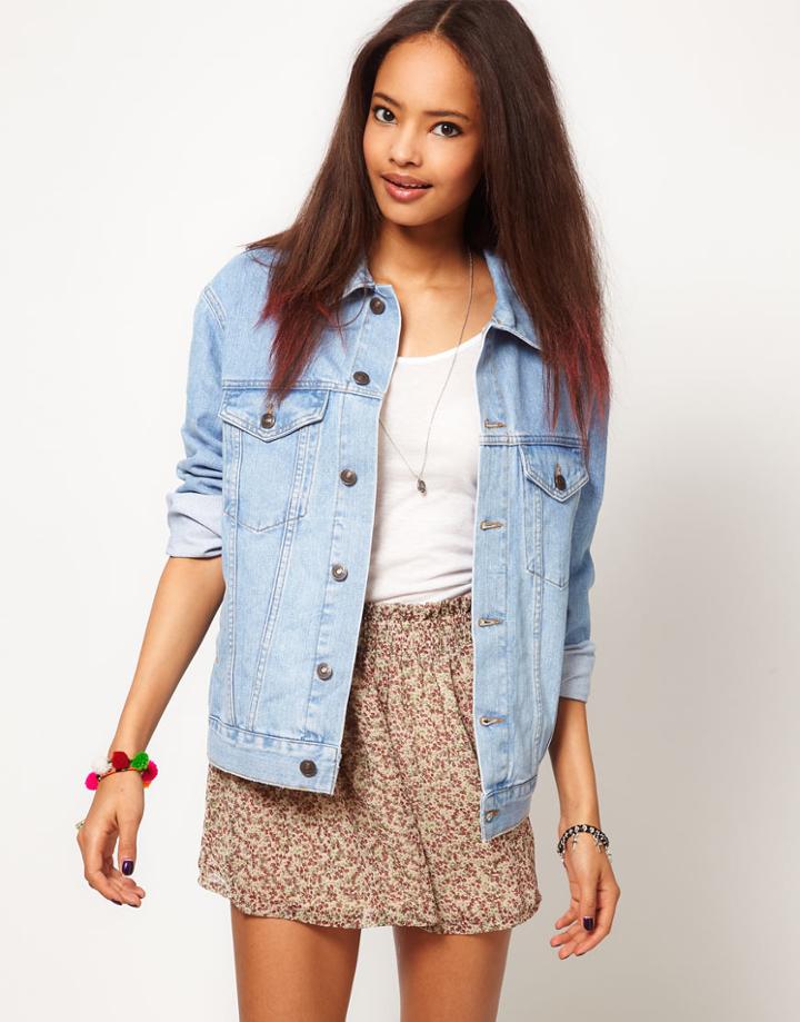 Asos Denim Jacket In Oversized Boyfriend Fit
