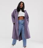 Asos Design Curve Longline Parka In Mauve - Purple