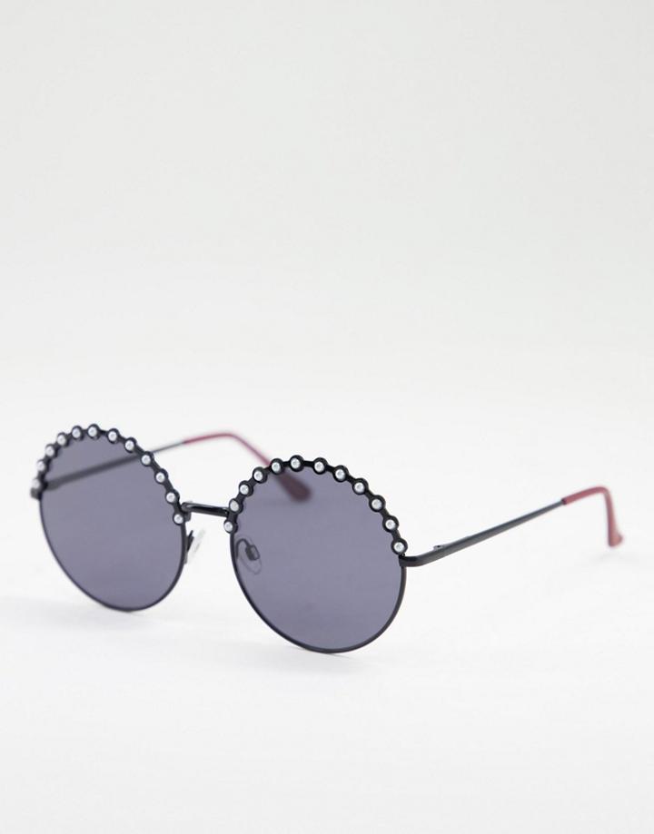 Aj Morgan On Broadway Round Lens Sunglasses-black